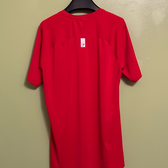 Gymshark Large Red Compression Short Sleeve Base Layer Activewear - Picture 5 of 5